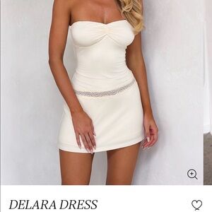 NWT Tiger Mist cream strapless mini dress